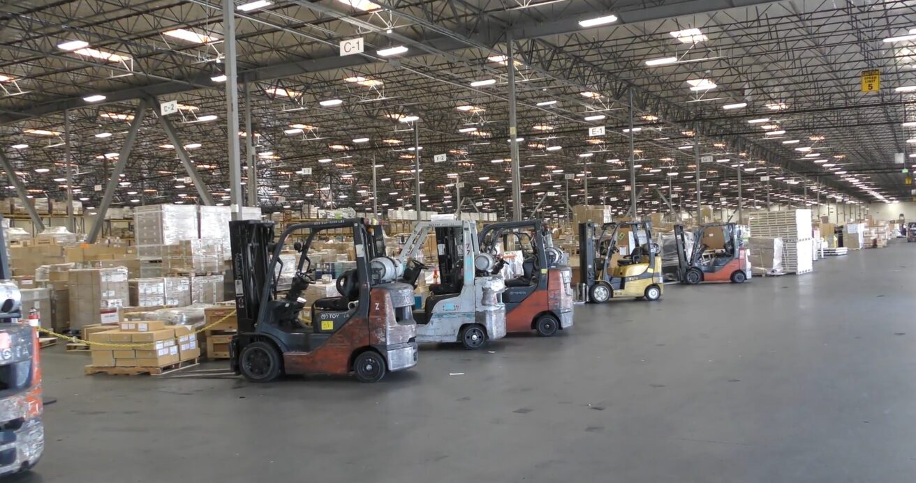 Long Shot of STG's Warehouse with forklifts ready to provide enhanced warehousing services.