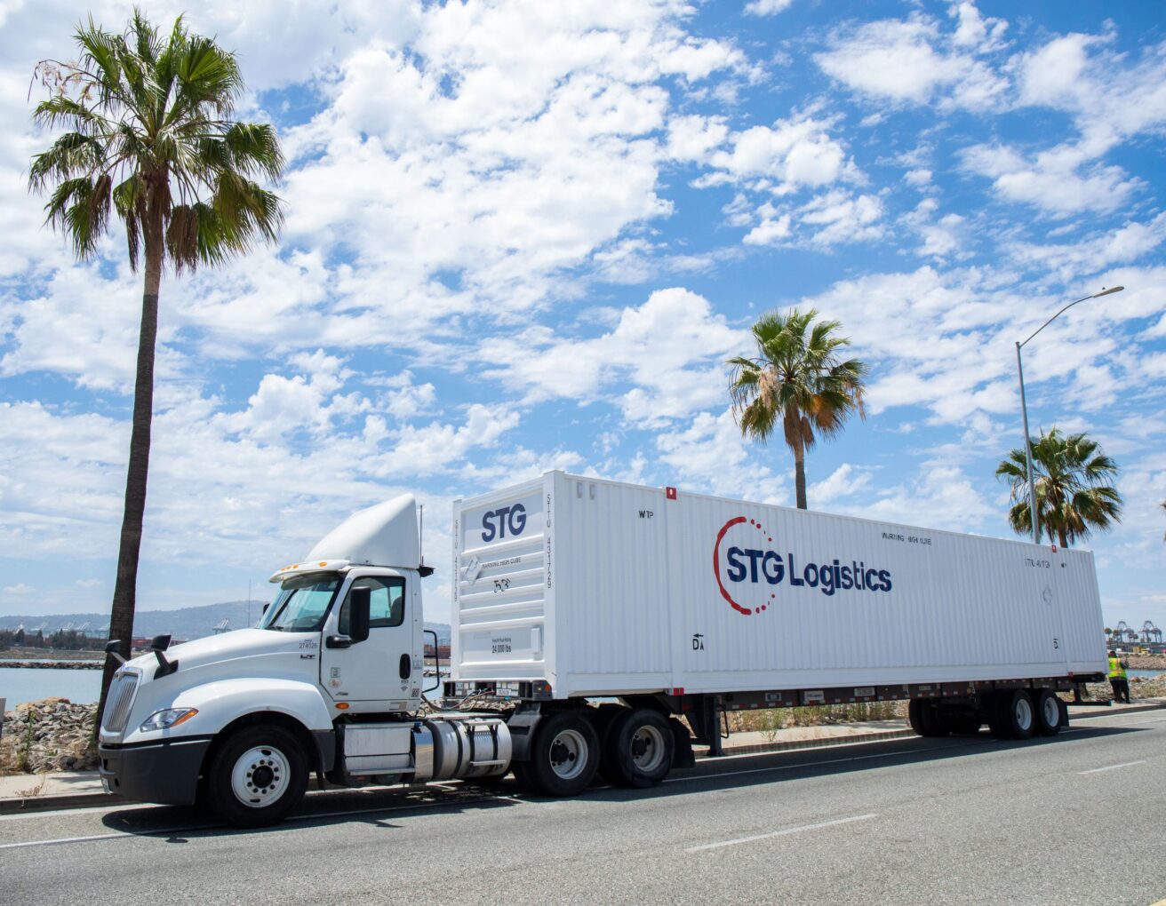 STG Intermodal container on the highway