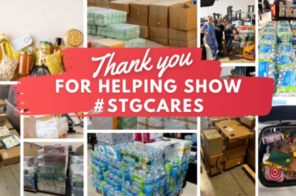 STGCares Collage of images from food and goods drive